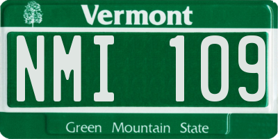 VT license plate NMI109