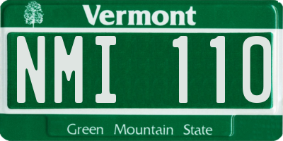 VT license plate NMI110