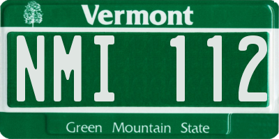 VT license plate NMI112