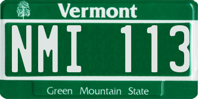 VT license plate NMI113