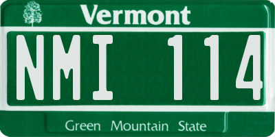 VT license plate NMI114
