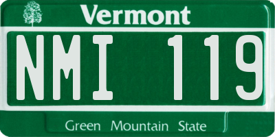 VT license plate NMI119