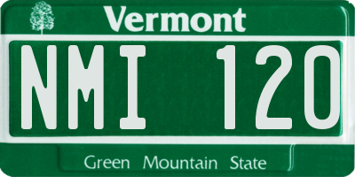 VT license plate NMI120