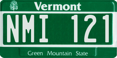 VT license plate NMI121