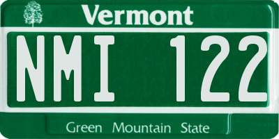 VT license plate NMI122