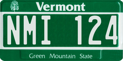 VT license plate NMI124