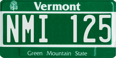 VT license plate NMI125