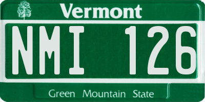 VT license plate NMI126