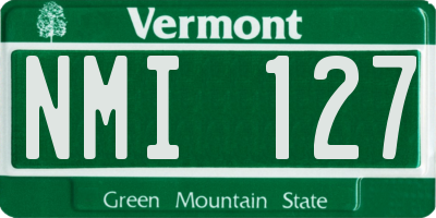 VT license plate NMI127