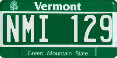 VT license plate NMI129