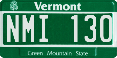 VT license plate NMI130