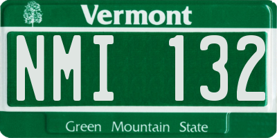 VT license plate NMI132