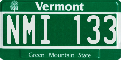 VT license plate NMI133