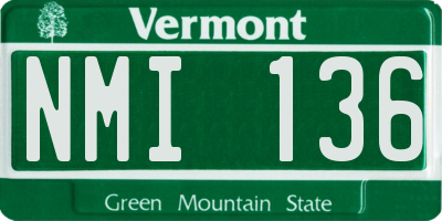 VT license plate NMI136