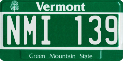 VT license plate NMI139