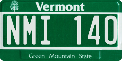 VT license plate NMI140