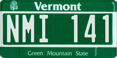 VT license plate NMI141