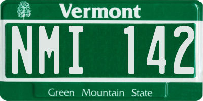 VT license plate NMI142
