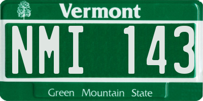 VT license plate NMI143