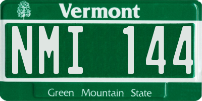 VT license plate NMI144