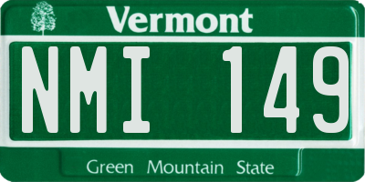 VT license plate NMI149