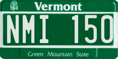 VT license plate NMI150