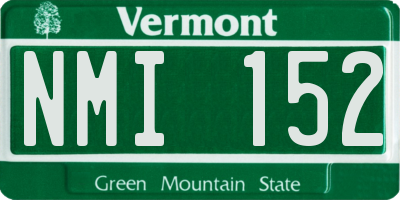 VT license plate NMI152
