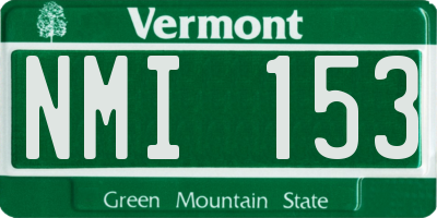 VT license plate NMI153