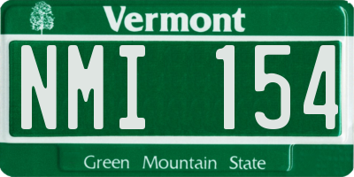 VT license plate NMI154
