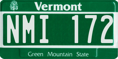 VT license plate NMI172