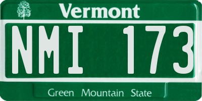 VT license plate NMI173
