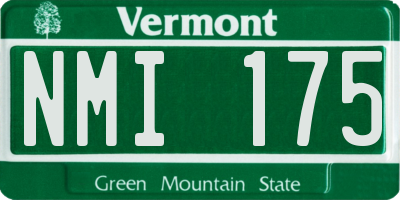 VT license plate NMI175