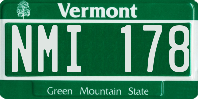 VT license plate NMI178