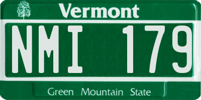 VT license plate NMI179