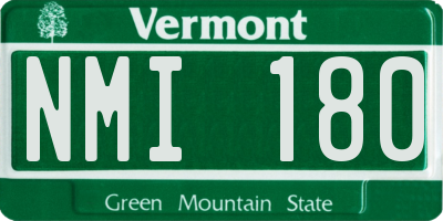 VT license plate NMI180