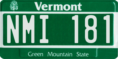VT license plate NMI181