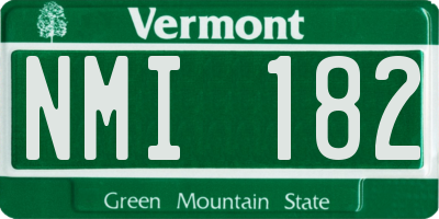 VT license plate NMI182