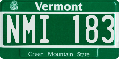 VT license plate NMI183