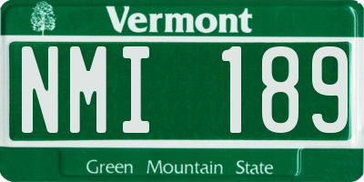 VT license plate NMI189