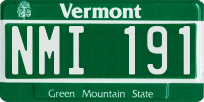 VT license plate NMI191