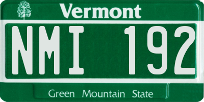 VT license plate NMI192