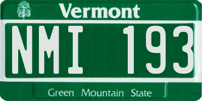 VT license plate NMI193