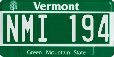 VT license plate NMI194