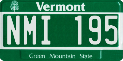 VT license plate NMI195
