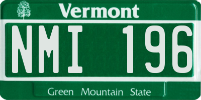 VT license plate NMI196