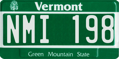 VT license plate NMI198