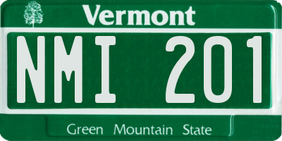 VT license plate NMI201