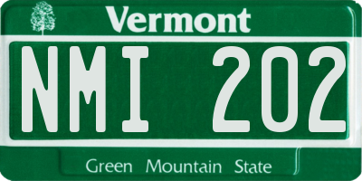 VT license plate NMI202