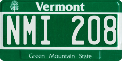 VT license plate NMI208