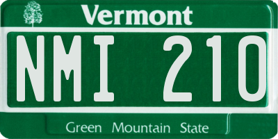 VT license plate NMI210